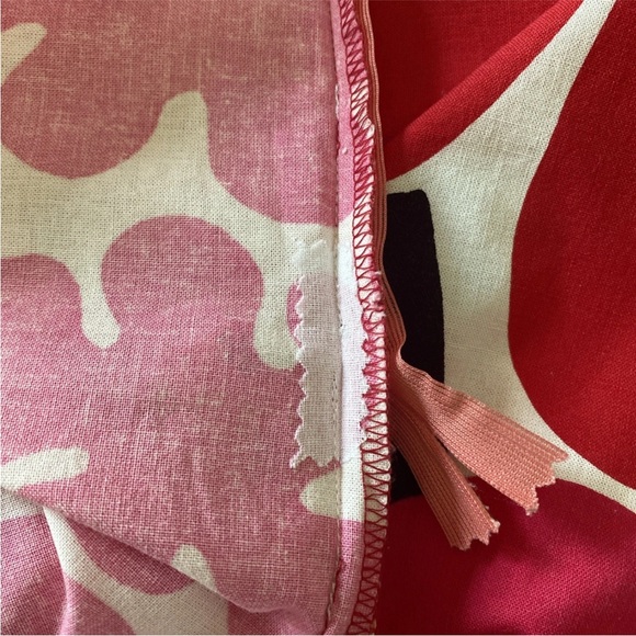 Vintage Marimekko Pink & Red Floral Patchwork A-Line Skirt Side Zip Size 6 - Picture 6 of 9